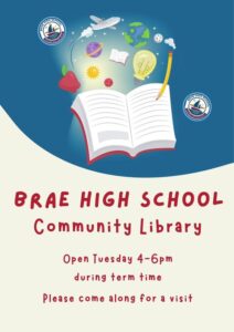 Brae Community Library Open Tuesdays 4-6pm during Term Time, Please come along for a visit